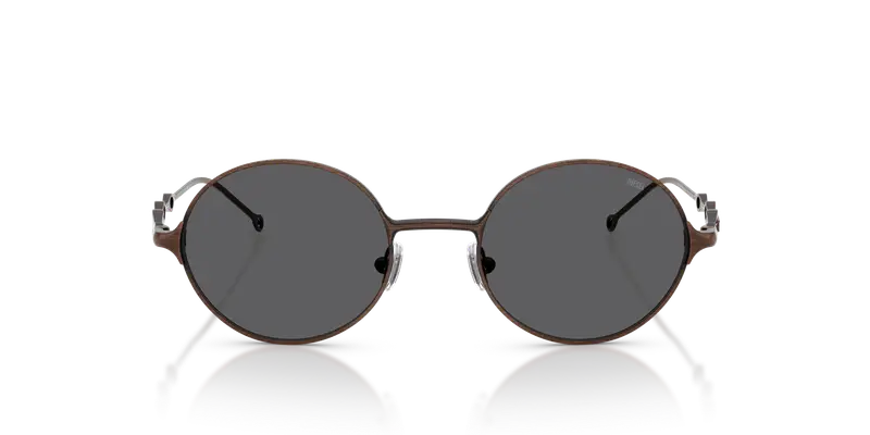 DIESEL Unisex DL1008 102587 Occhiali da sole Metallo Bronzo Grigio Rotonda Normale miniatura 2