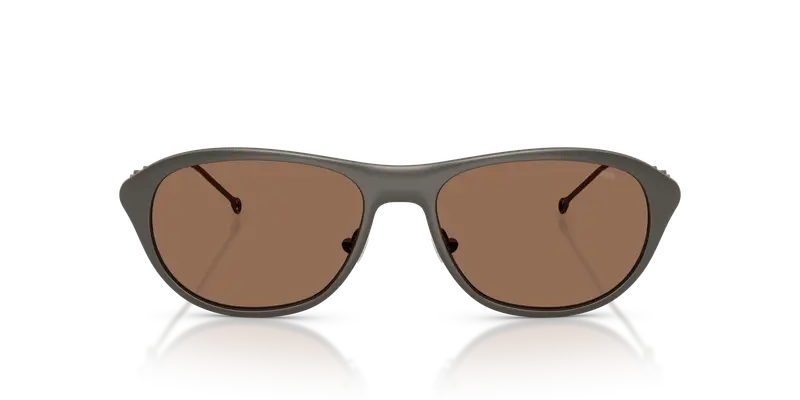 DIESEL Unisex DL1011 100973 Occhiali da sole Metallo Grigio Marrone Pillow Normale miniatura 2