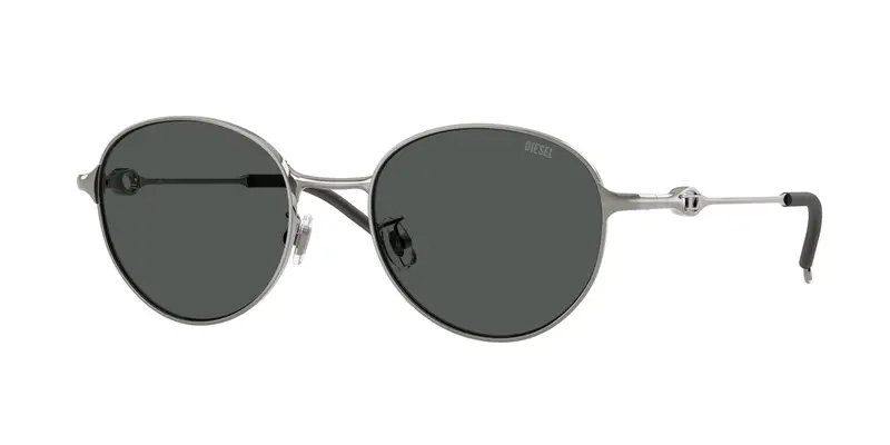 DIESEL Unisex DL1012D 100387 Occhiali da sole Metallo Grigio Grigio Rotonda Normale