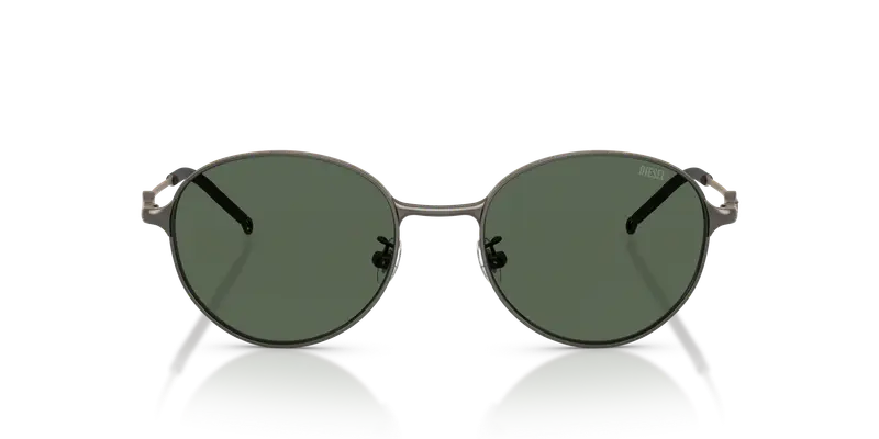 DIESEL Unisex DL1012D 100971 Occhiali da sole Metallo Grigio Verde Rotonda Normale miniatura 2