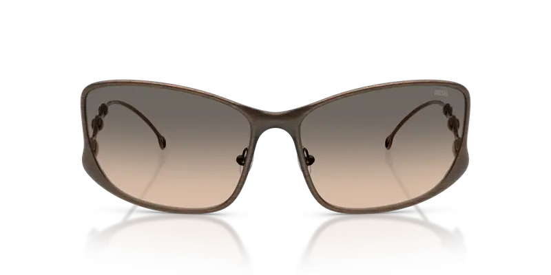 DIESEL Unisex DL1013 1023I9 Occhiali da sole Metallo Bronzo Marrone Pillow Normale Sfumato miniatura 2