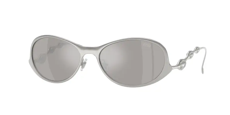 DIESEL Unisex DL1014  1001Z6 Occhiali da sole Metallo Argento Argento Rotonda Normale