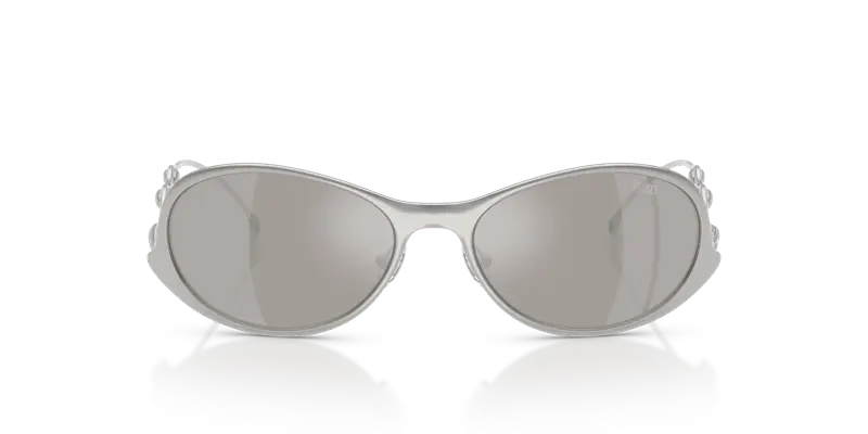 DIESEL Unisex DL1014 1001Z6 Occhiali da sole Metallo Argento Argento Rotonda Normale miniatura 2