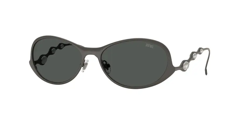 DIESEL Unisex DL1014  100987 Occhiali da sole Metallo Grigio Grigio Rotonda Normale