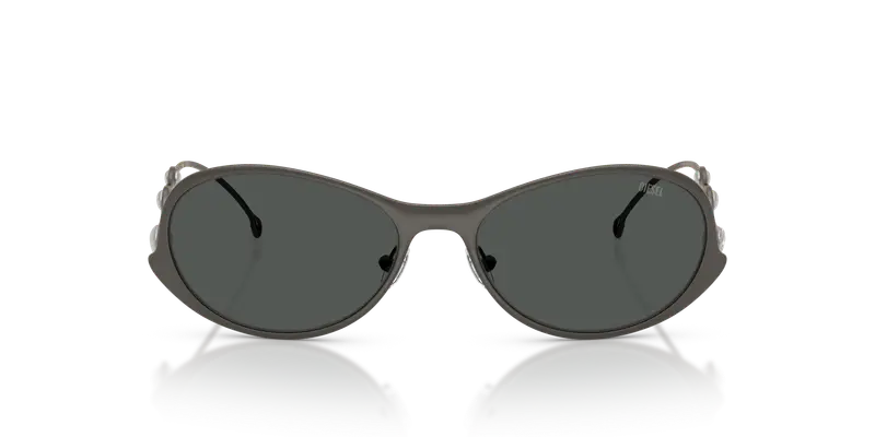 DIESEL Unisex DL1014 100987 Occhiali da sole Metallo Grigio Grigio Rotonda Normale miniatura 2