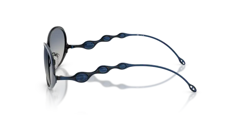 DIESEL Unisex DL1014 102414 Occhiali da sole Metallo Blu Blu Rotonda Normale Sfumato miniatura 3