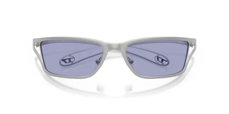 Unisex DL1015 10071A Occhiali da sole Metallo Argento Viola Squadrata Normale miniatura 2