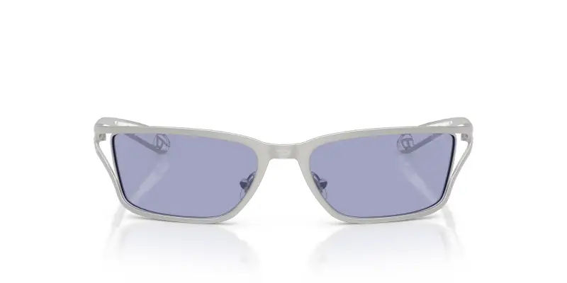 Unisex DL1015 10071A Occhiali da sole Metallo Argento Viola Squadrata Normale miniatura 3