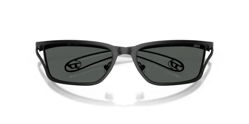 Unisex DL1015 100887 Occhiali da sole Metallo Nero Grigio Squadrata Normale miniatura 2