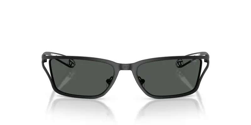 Unisex DL1015 100887 Occhiali da sole Metallo Nero Grigio Squadrata Normale miniatura 3