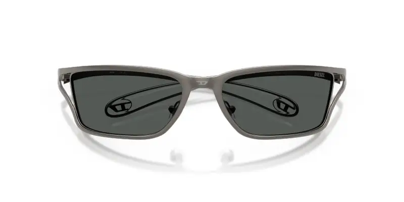 Unisex DL1015 100987 Occhiali da sole Metallo Grigio Grigio Squadrata Normale miniatura 2