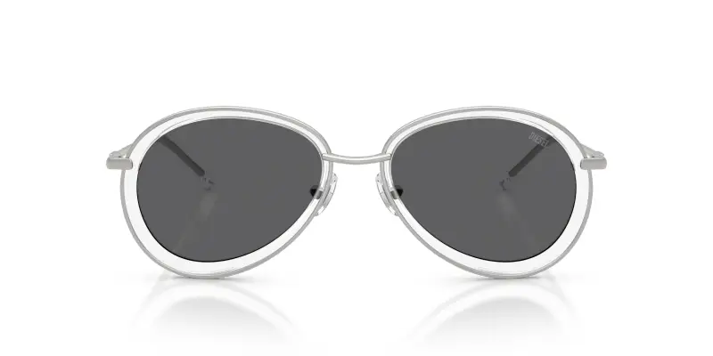 Unisex DL1016 100787 Occhiali da sole Metallo Argento Grigio Rotonda Normale miniatura 3