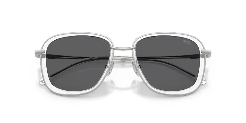 Unisex DL1017 100787 Occhiali da sole Metallo Argento Grigio Squadrata Normale miniatura 2