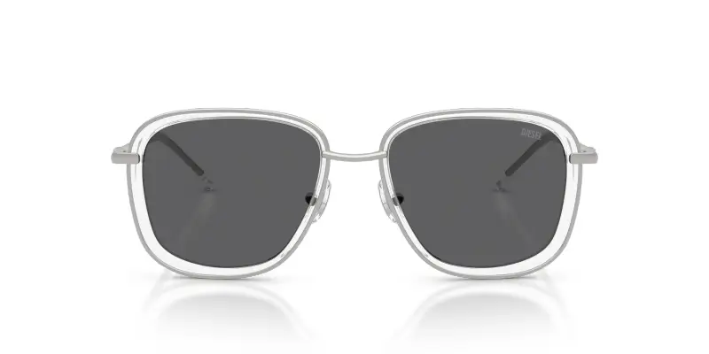 Unisex DL1017 100787 Occhiali da sole Metallo Argento Grigio Squadrata Normale miniatura 3