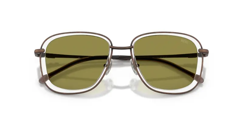 Unisex DL1017 1040/2 Occhiali da sole Metallo Marrone Verde Squadrata Normale miniatura 2