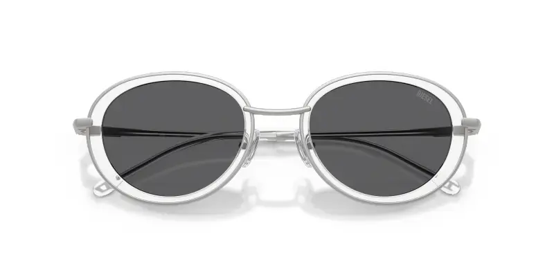 Unisex DL1018 100787 Occhiali da sole Metallo Argento Grigio Rotonda Normale miniatura 2