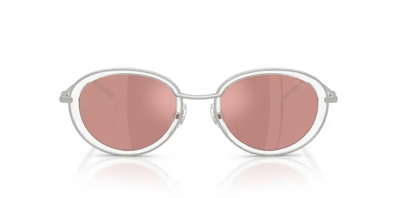 Unisex DL1018 1007E4 Occhiali da sole Metallo Argento Rosa Rotonda Specchiate miniatura 3