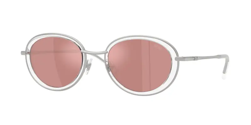 Unisex DL1018 1007E4 Occhiali da sole Metallo Argento Rosa Rotonda Specchiate