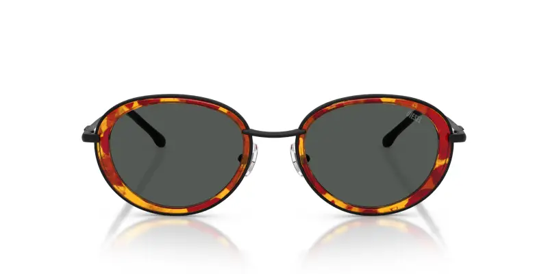 Unisex DL1018 100887 Occhiali da sole Metallo Nero Grigio Rotonda Normale miniatura 3