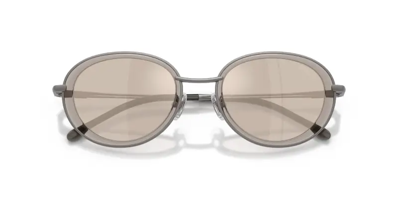 Unisex DL1018 10096G Occhiali da sole Metallo Grigio Marrone Rotonda Normale Specchiato miniatura 2