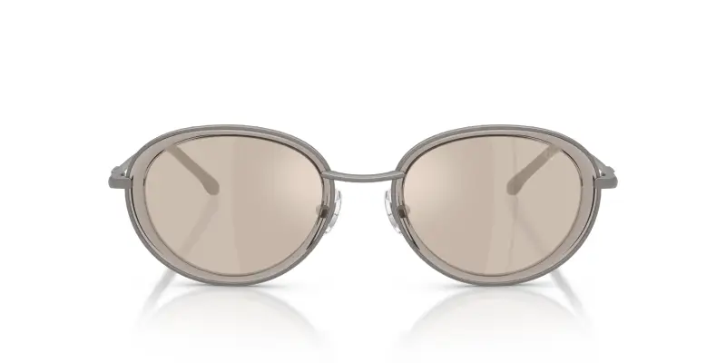 Unisex DL1018 10096G Occhiali da sole Metallo Grigio Marrone Rotonda Normale Specchiato miniatura 3