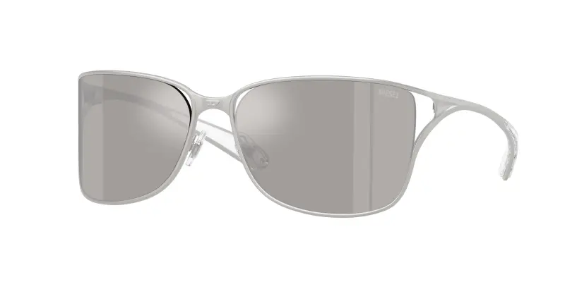 Unisex DL1019 10076G Occhiali da sole Metallo Argento Grigio Pillow Normale Specchiato