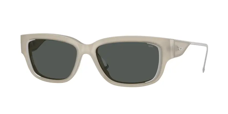 DIESEL Unisex DL2002MU 201987 Occhiali da sole Acetato Bianco Grigio Squadrata Normale