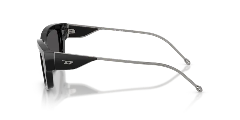 DIESEL Unisex DL2002MU 701/87 Occhiali da sole Acetato Nero Grigio Squadrata Normale miniatura 3