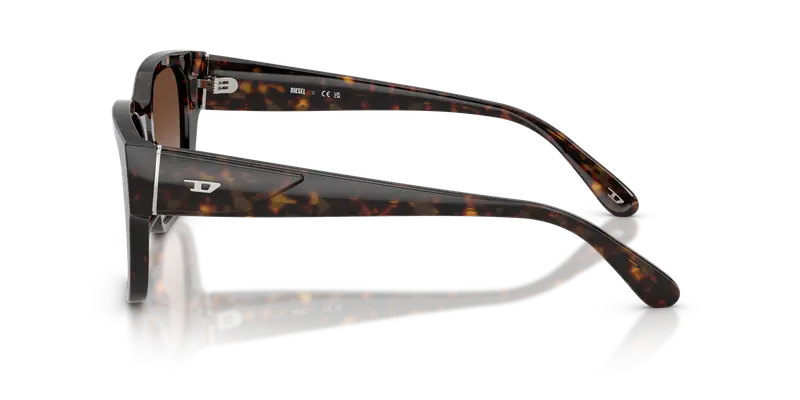 DIESEL Unisex DL2005 202213 Occhiali da sole Acetato Tartaruga Marrone Squadrata Normale Sfumato miniatura 3