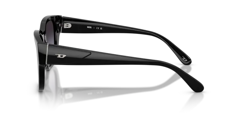 DIESEL Unisex DL2005F 20018G Occhiali da sole Acetato Nero Grigio Squadrata Normale Sfumato miniatura 3