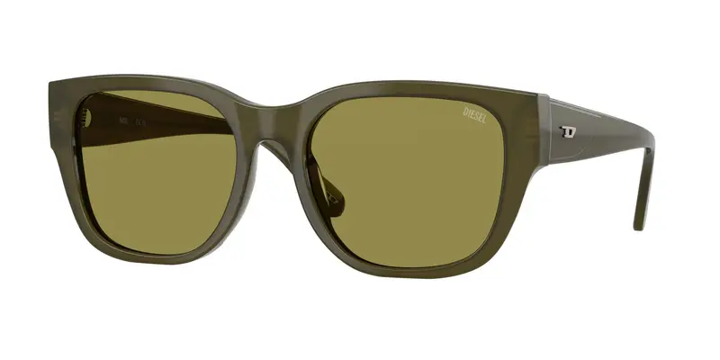 DIESEL Unisex DL2005F 2024/2 Occhiali da sole Acetato Verde Verde Squadrata Normale