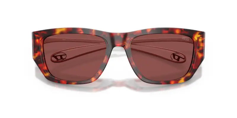 Unisex DL2006 202375 Occhiali da sole Acetato Rosso Viola Squadrata Normale miniatura 2
