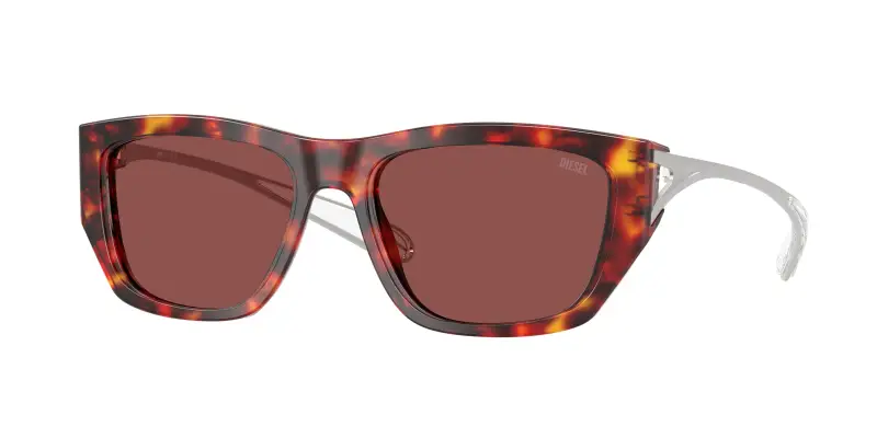 Unisex DL2006 202375 Occhiali da sole Acetato Rosso Viola Squadrata Normale