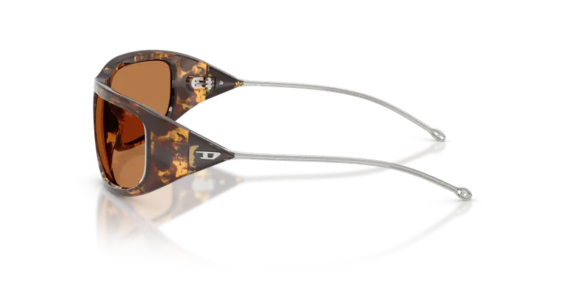 DIESEL Unisex DL3001 201373 Occhiali da sole Iniettato Tartaruga Marrone Rotonda Normale miniatura 3