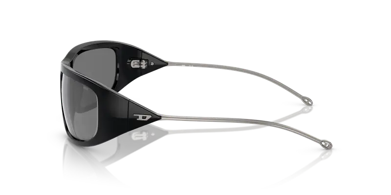 DIESEL Unisex DL3001 501/6G Occhiali da sole Iniettato Nero Grigio Rotonda Specchiate miniatura 3