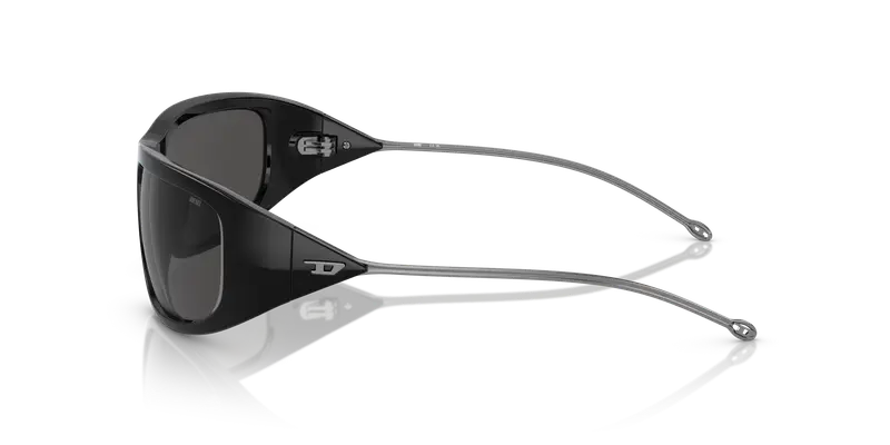 DIESEL Unisex DL3001 501/87 Occhiali da sole Iniettato Nero Grigio Rotonda Normale miniatura 3