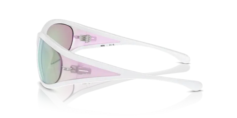 DIESEL Unisex DL3002 504S6V Occhiali da sole Iniettato Bianco Grigio Pillow Normale miniatura 3