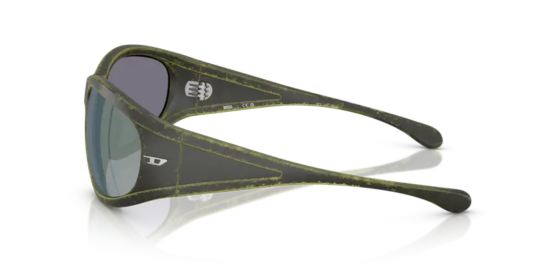 DIESEL Unisex DL3002 511/J2 Occhiali da sole Iniettato Multi-colore Verde Pillow Normale miniatura 3