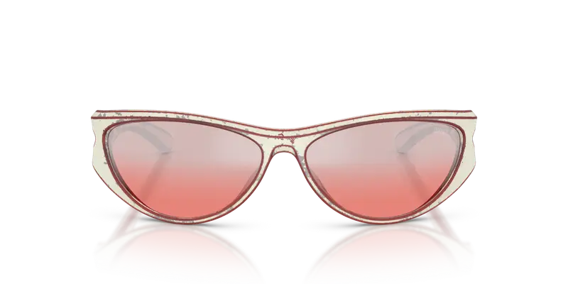 DIESEL Unisex DL3004U 20107E Occhiali da sole Iniettato Bianco Rosso Cat Eye Normale Sfumato miniatura 2