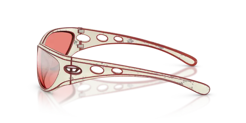 DIESEL Unisex DL3004U 20107E Occhiali da sole Iniettato Bianco Rosso Cat Eye Normale Sfumato miniatura 3