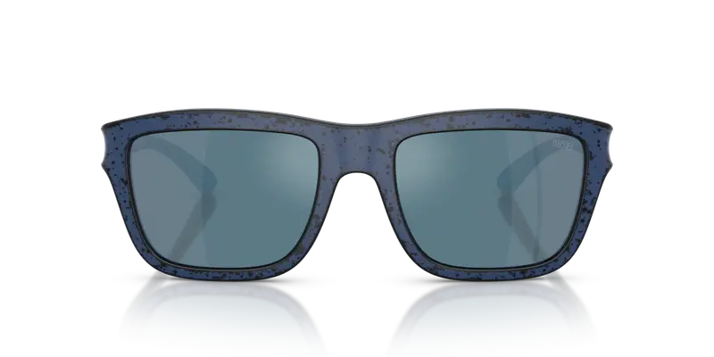 DIESEL Unisex DL3006U 201425 Occhiali da sole Iniettato Blu Blu Squadrata Specchiate miniatura 2
