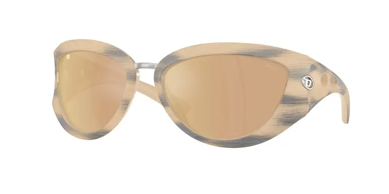 DIESEL Unisex DL3007U  20087J Occhiali da sole Iniettato Giallo Oro Cat Eye Normale