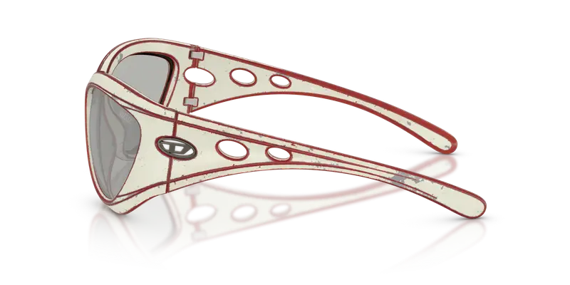 DIESEL Unisex DL3007U 20108V Occhiali da sole Iniettato Bianco Argento Cat Eye Normale miniatura 3