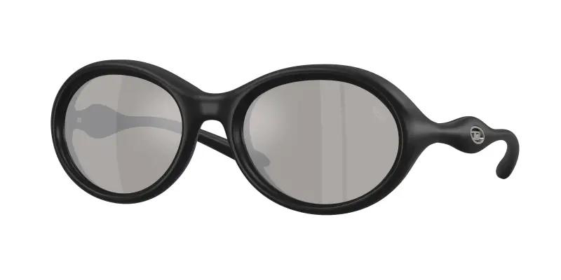 Unisex DL3009U 20026G Occhiali da sole Iniettato Nero Grigio Rotonda Specchiate