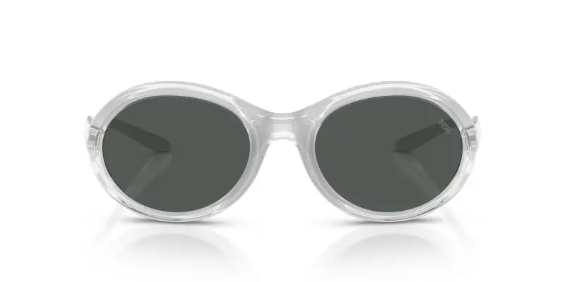 Unisex DL3009U 202987 Occhiali da sole Iniettato Trasparente Grigio Rotonda Normale miniatura 3