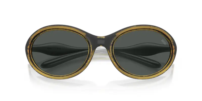 Unisex DL3009U 203087 Occhiali da sole Iniettato Giallo Grigio Rotonda Normale miniatura 2