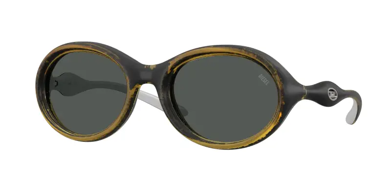 Unisex DL3009U 203087 Occhiali da sole Iniettato Giallo Grigio Rotonda Normale