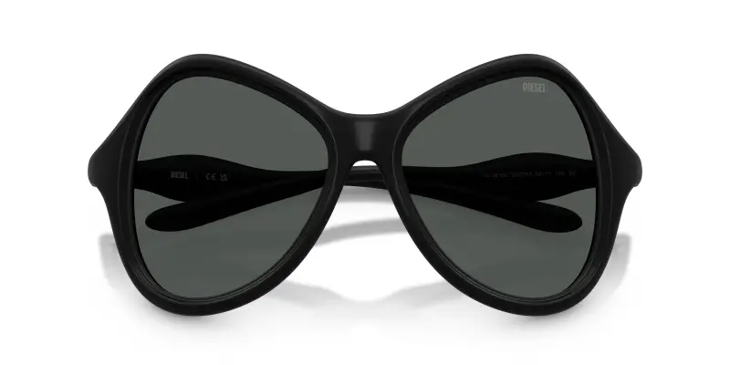 Unisex DL3010U 200287 Occhiali da sole Iniettato Nero Grigio Cat Eye Normale miniatura 2