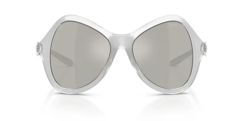 Unisex DL3010U 20296G Occhiali da sole Iniettato Trasparente Argento Cat Eye Normale miniatura 3