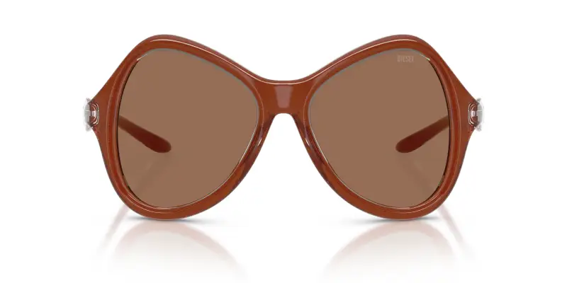 Unisex DL3010U 203373 Occhiali da sole Iniettato Trasparente Marrone Cat Eye Normale miniatura 3